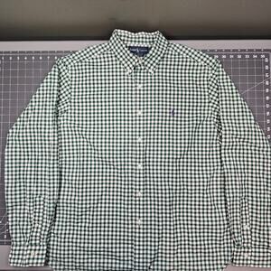 Polo Ralph Lauren Shirt XL Green Check Plaid Preppy Academia Classic Fit Dadcore